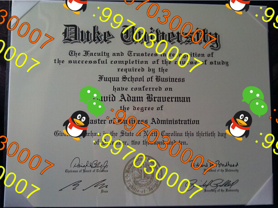 杜克大学毕业证书高清模版，Duke University diploma